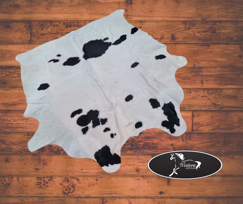 Genuine Brazilian Black &amp; White Cowhide Rug