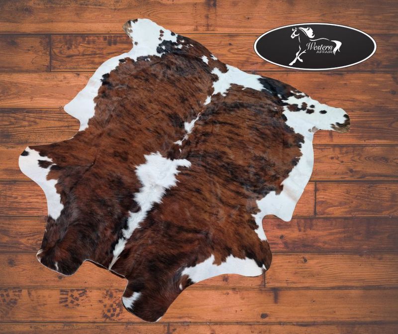 Genuine Brazilian Tri-Colored Cowhide Rug