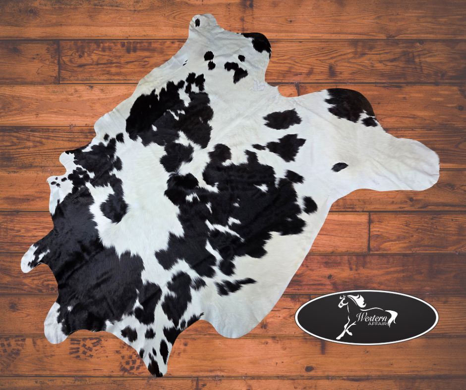 Spotty Black &amp; White Cowhide
