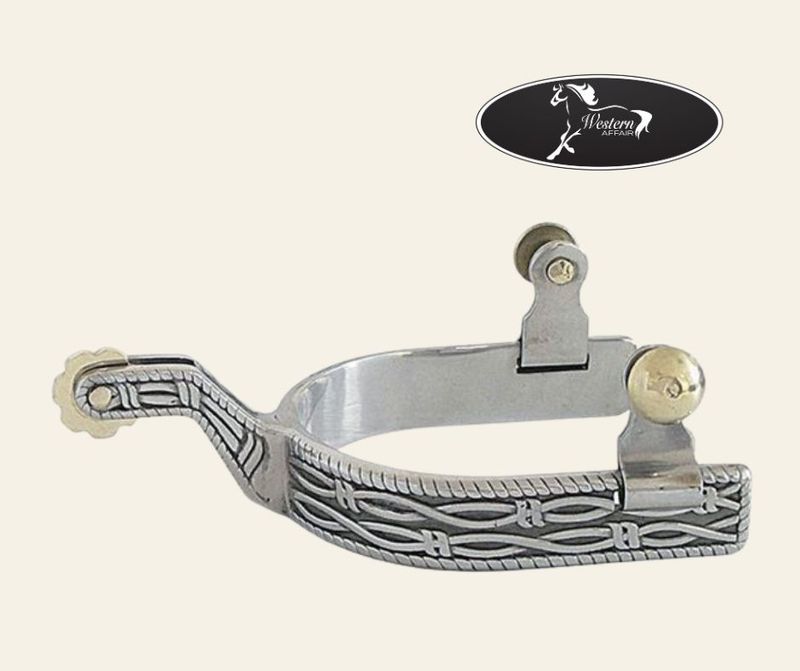 Stainless Steel Spur with Barbwire Design