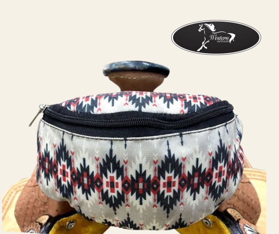 Aztec Print Insulated Nylon Saddle Pouch Aztec Print Insulated Nylon Saddle Pouch