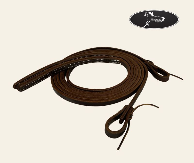 8ft 5/8" Oiled Split Reins - Weighted 8ft 5/8" Oiled Split Reins - Weighted