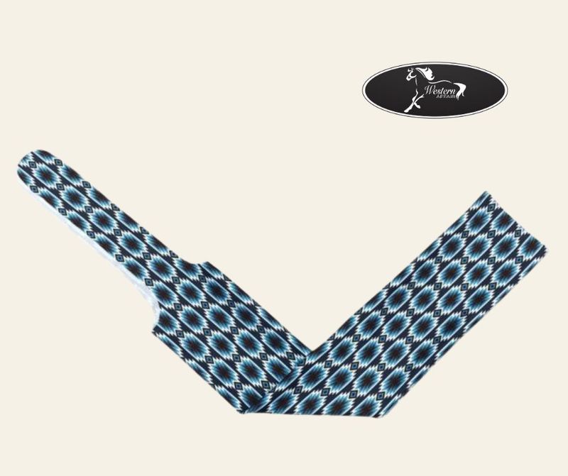 Grey/Blue Aztec Print Lycra Slip On Tail Bag Grey/Blue Aztec Print Lycra Slip On Tail Bag