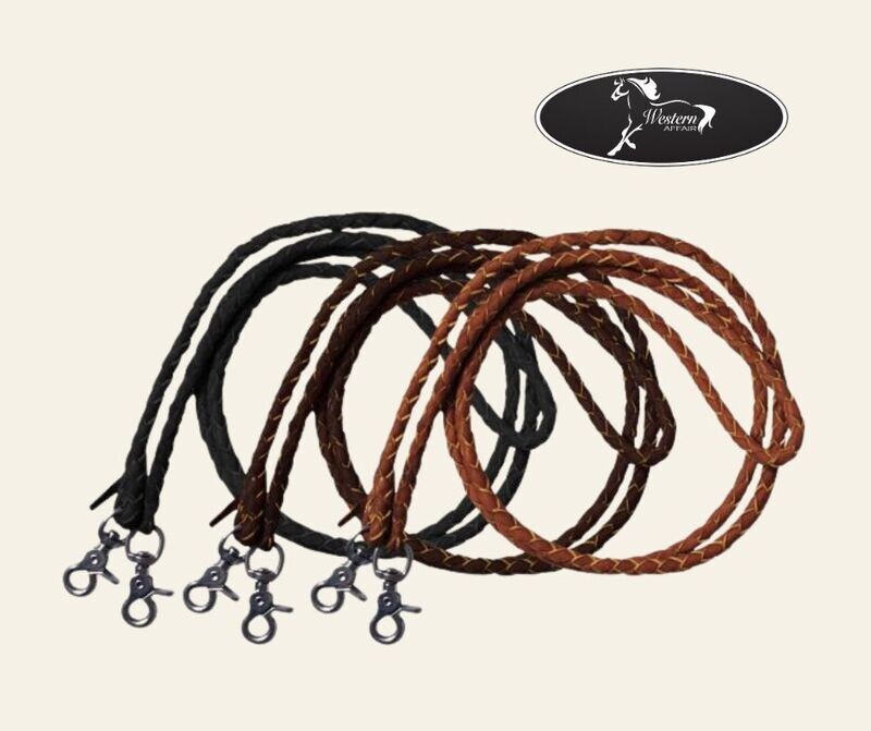 Braided Leather Roping Rein 7ft Braided Leather Roping Rein 7ft