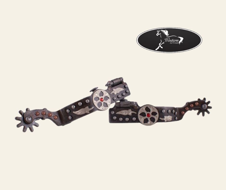 Grey Steel Spur with Copper &amp; Silver Studs