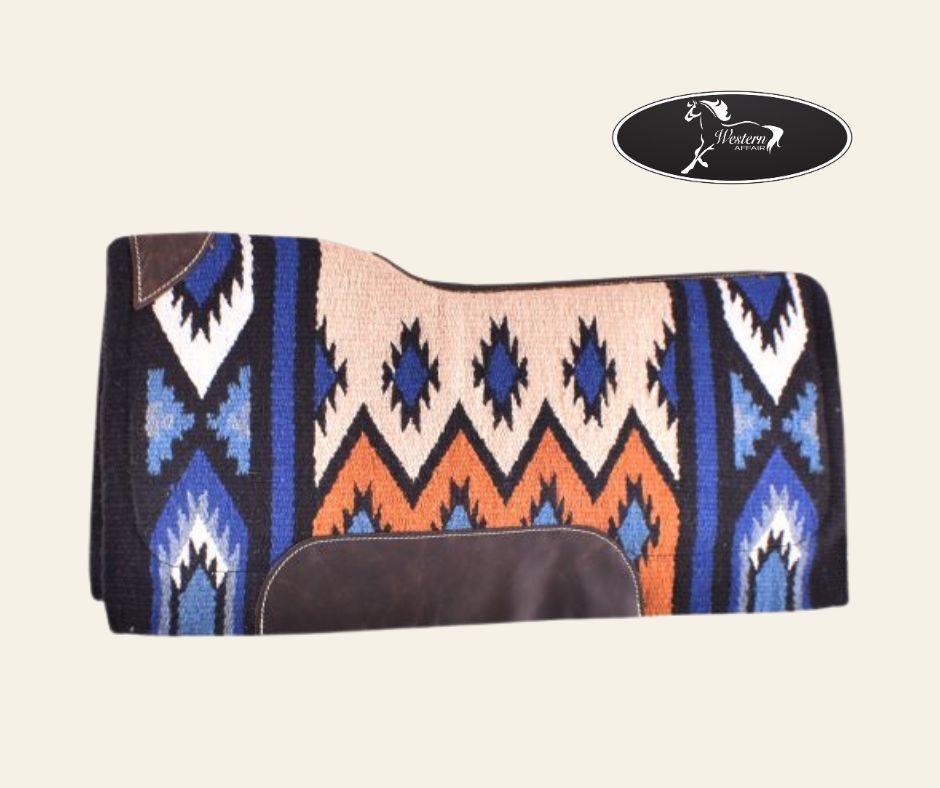 ​34" x 36" Royal Blue Memory Felt Bottom Pad with 100% Woven Wool Top