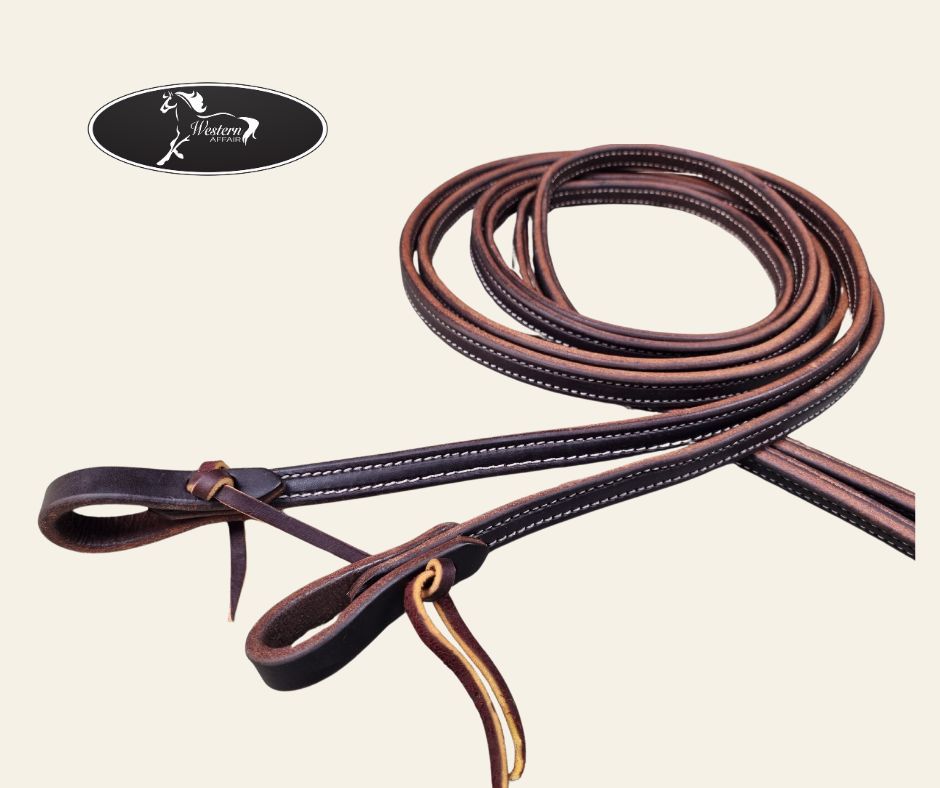 Weighted Oiled Leather Split Reins - Amish Range