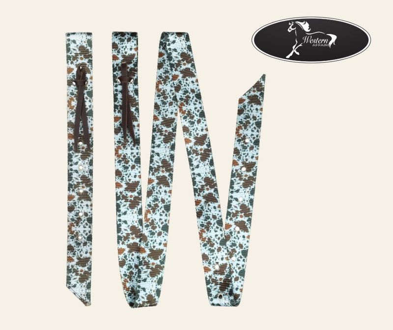 Cow Print Nylon Tie Strap & Off Billet Set Cow Print Nylon Tie Strap & Off Billet Set