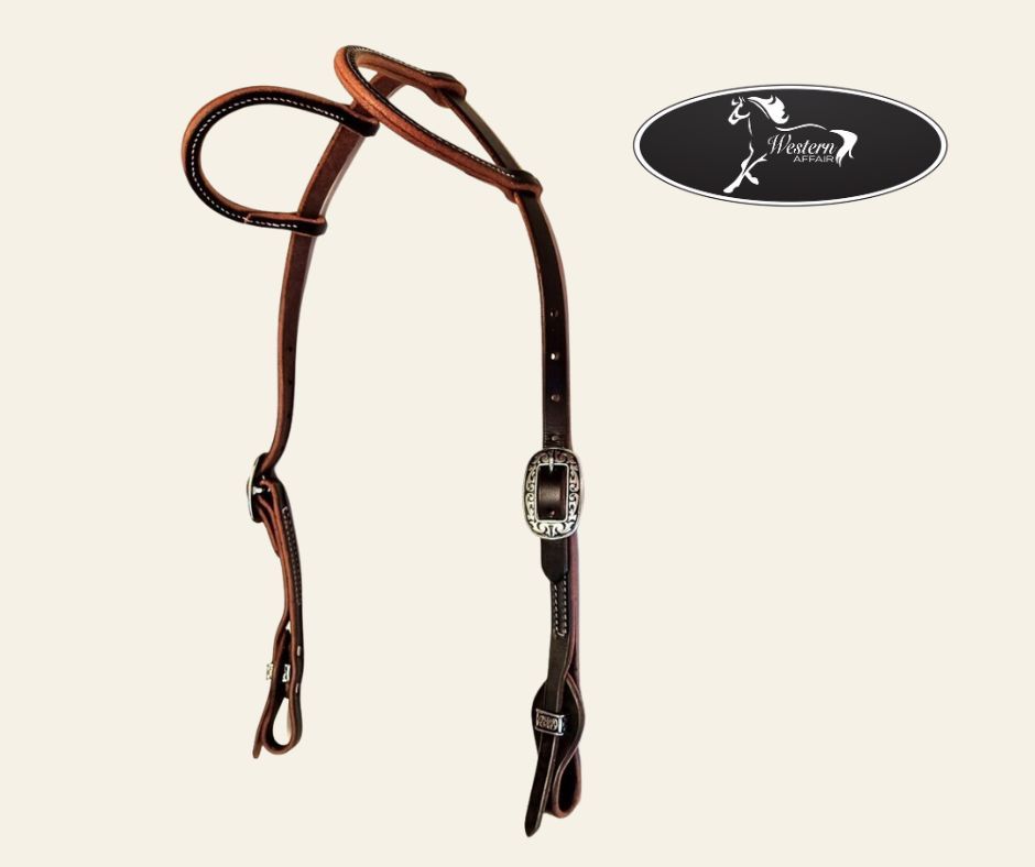 Oiled Leather Double Slip Ear Headstall – Amish Range