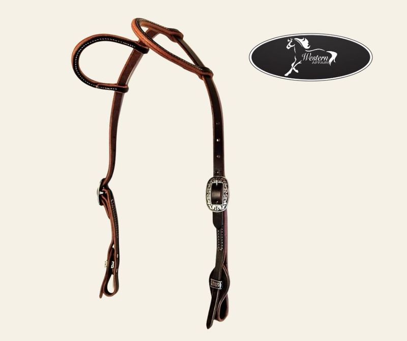 Oiled Leather Double Slip Ear Headstall – Amish Range