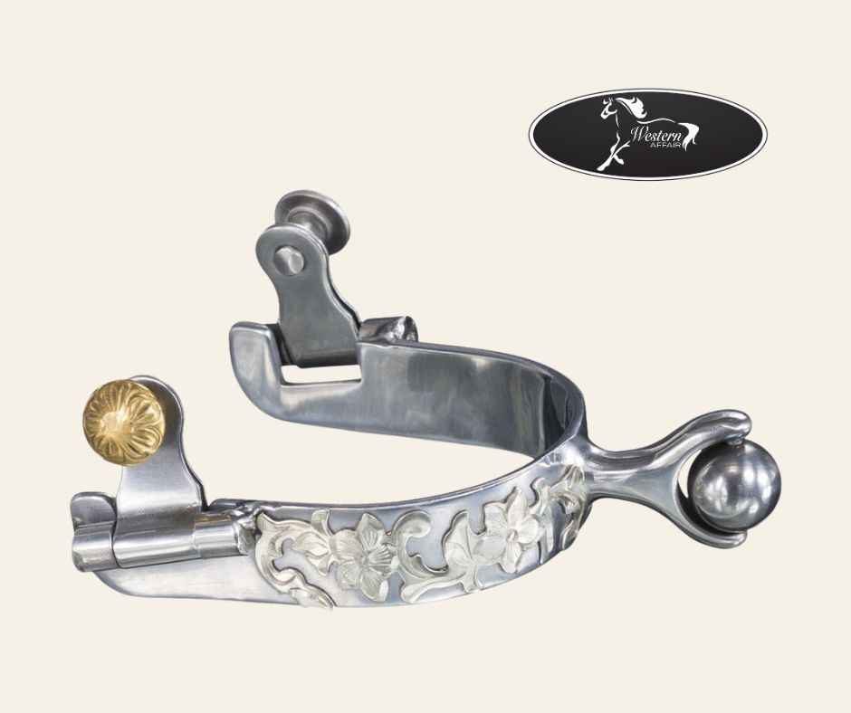 Ladies/Youth Roller Ball Spurs with Floral Design Ladies/Youth Roller Ball Spurs with Floral Design