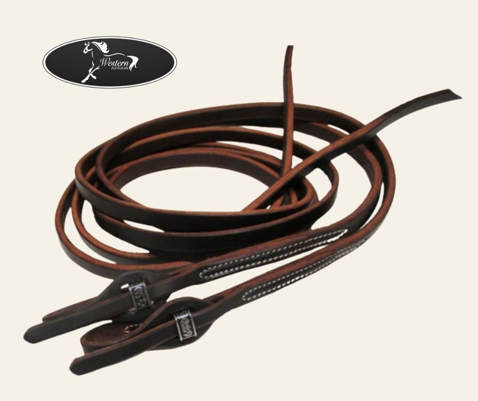 Oiled QC Leather Split Reins w JW Hardware - Amish Range Oiled QC Leather Split Reins w JW Hardware - Amish Range