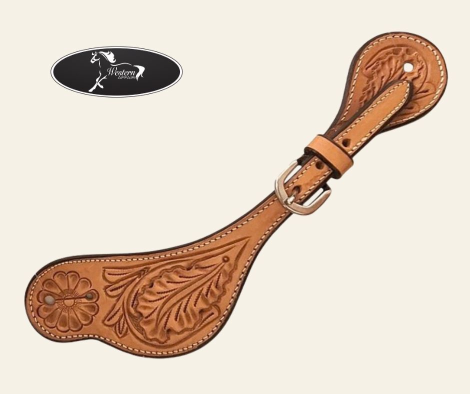 Old Timer Floral Tooled Spur Straps - Amish Range