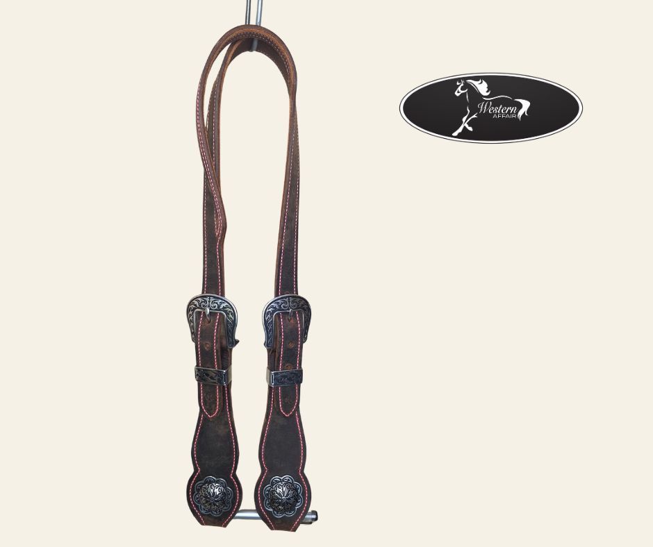 1 1/4" Split Ear Headstall w Colored Stitching - Amish Range 1 1/4" Split Ear Headstall w Colored Stitching - Amish Range