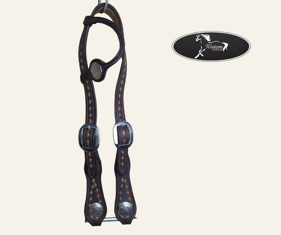 1" Curved Crown One Ear Headstall - Amish Range 1" Curved Crown One Ear Headstall - Amish Range