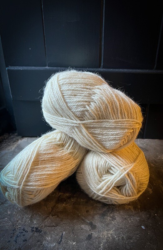 Chunky Valais Blacknose wool yarn ball, natural British wool with soft, textured finish