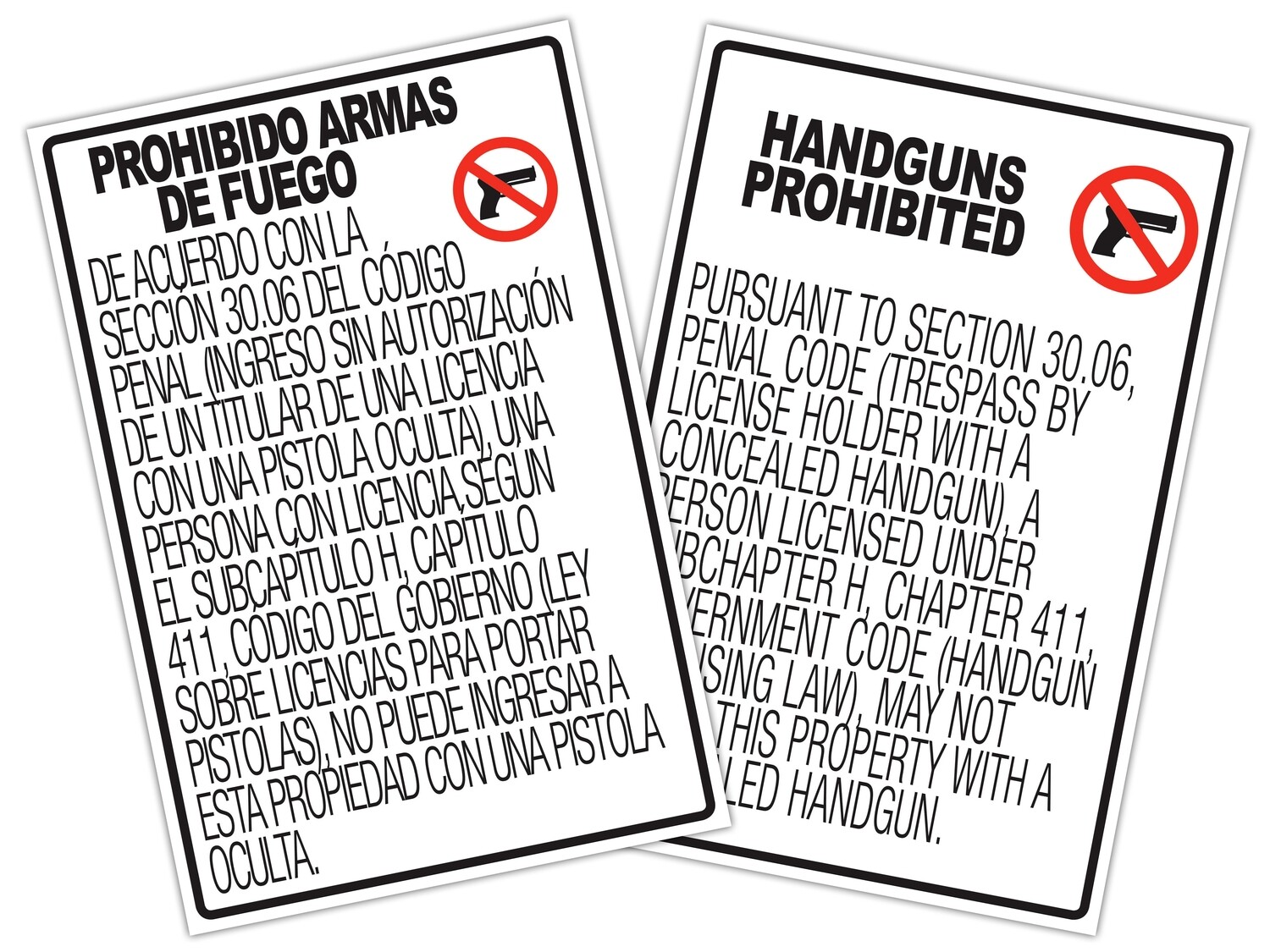 30.06 12x18&quot; Set No Concealed Carry Signs