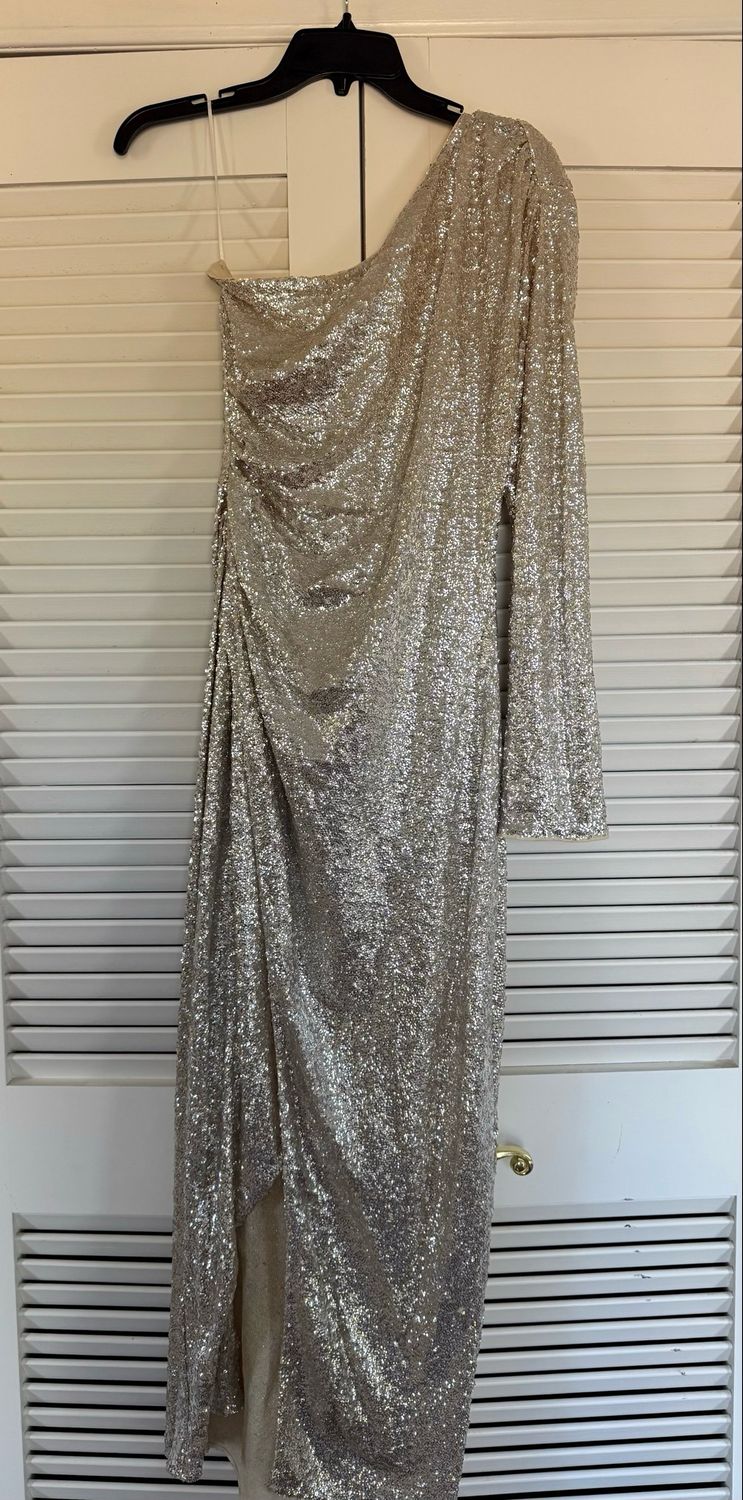 Silver Sequin Gown - Medium