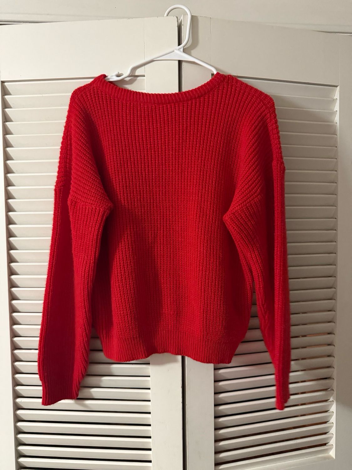 Red Knit Sweater - Medium