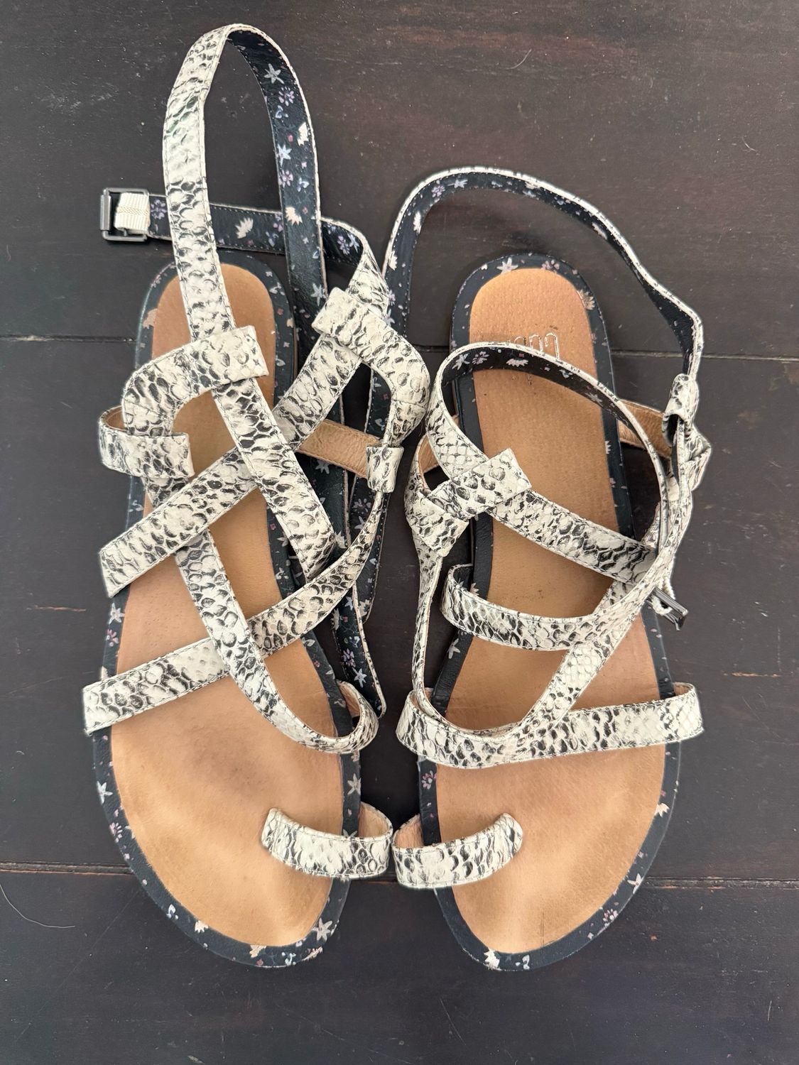 cabi Snake Print Sandals - Size 8