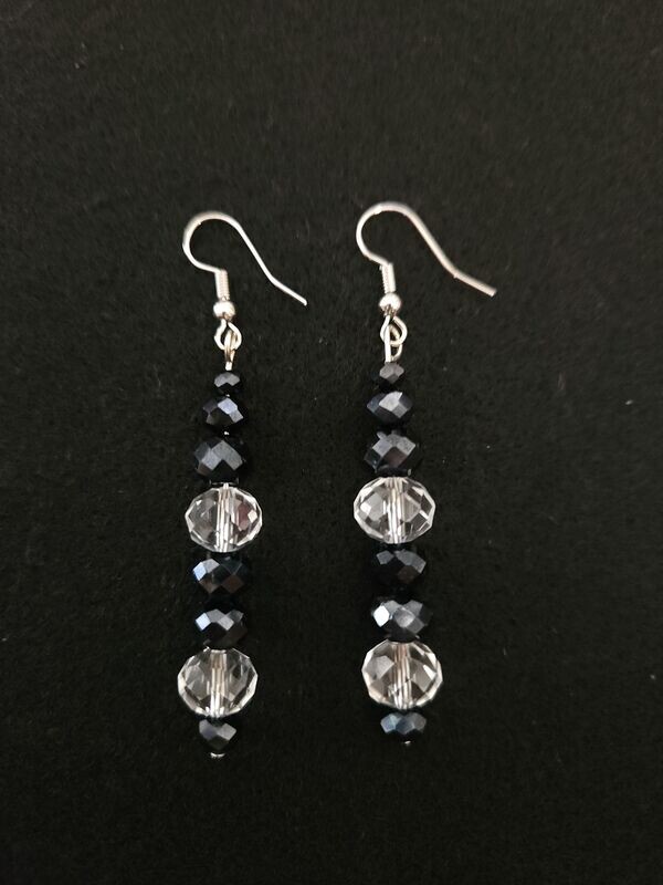 Black & Clear Earing Set