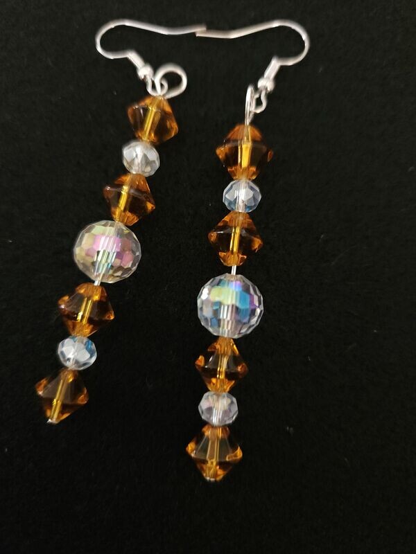 Vintage Amber Glass Earrings