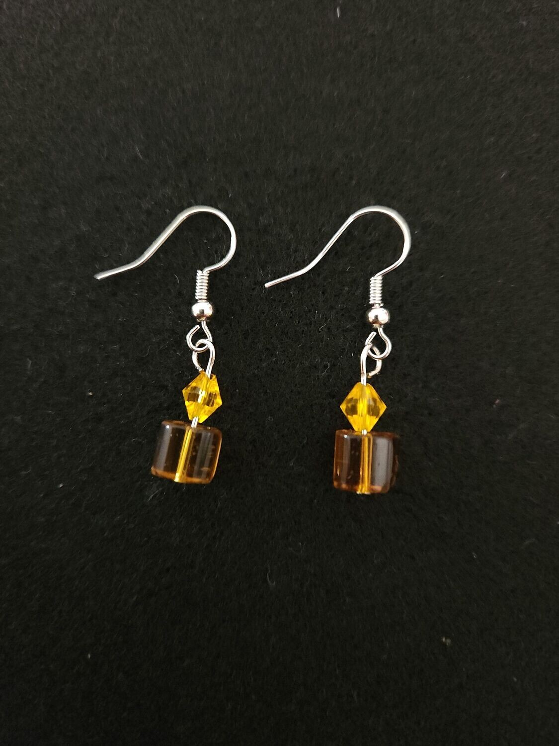 Vintage Amber Glass Earrings