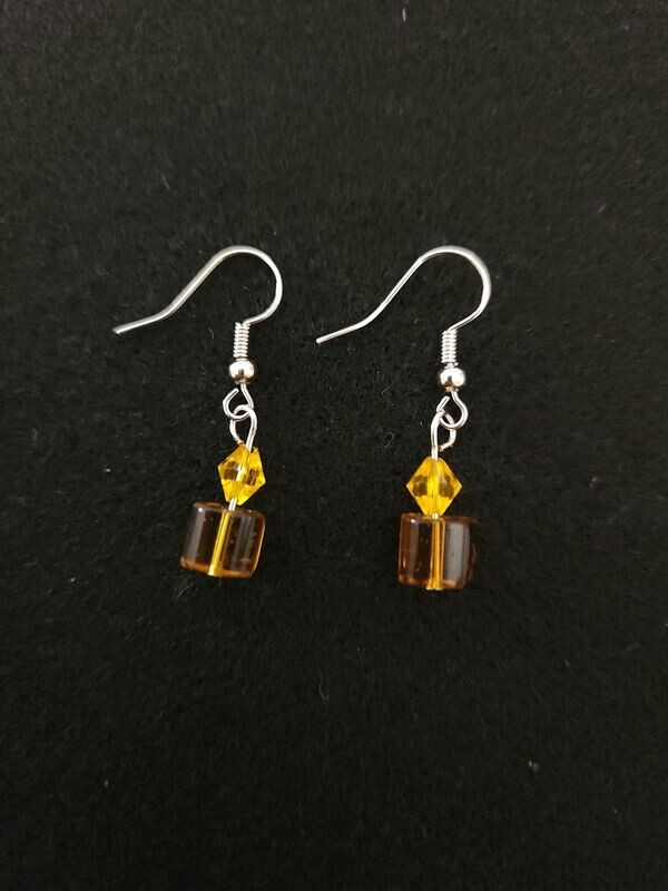 Vintage Amber Glass Earrings
