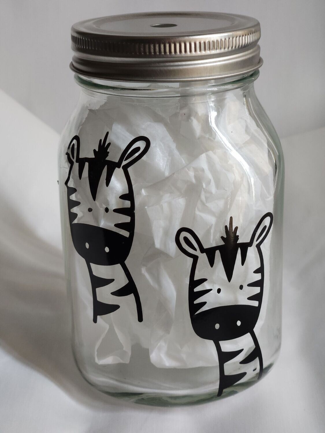 Zebra Mason Jar