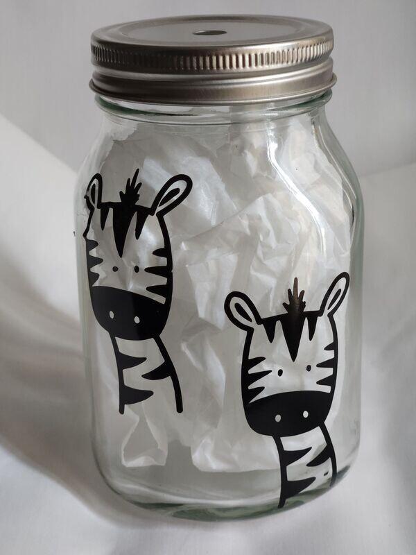 Zebra Mason Jar