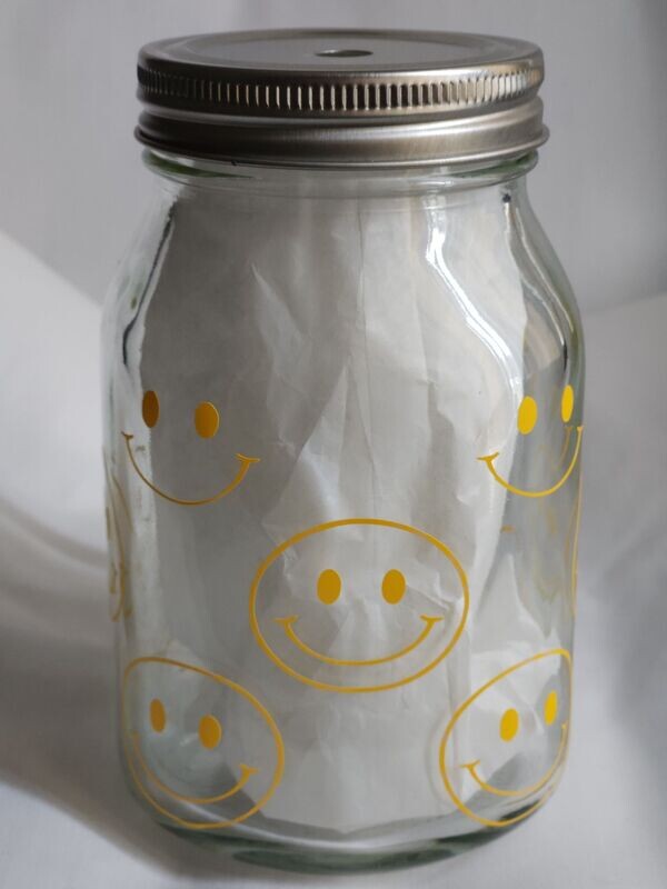 Happy Face Mason Jar