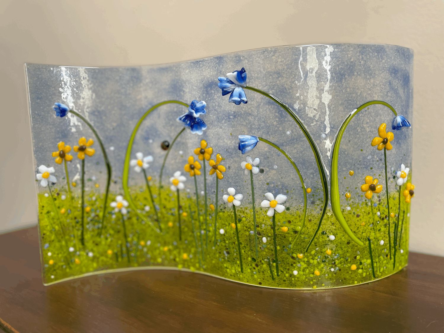 Large Floral Curved Glass