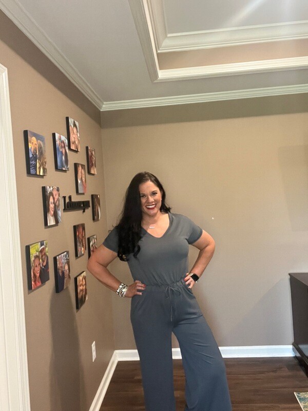 Cropped wide leg jumpsuit