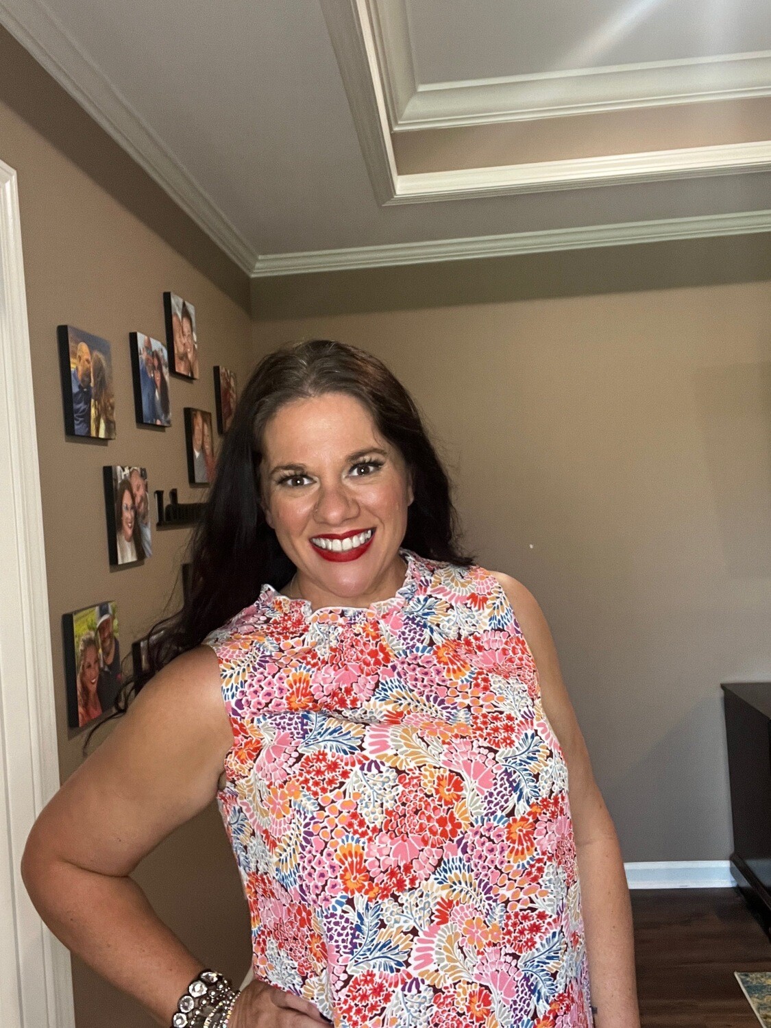 Watercolor Ruffle Neck