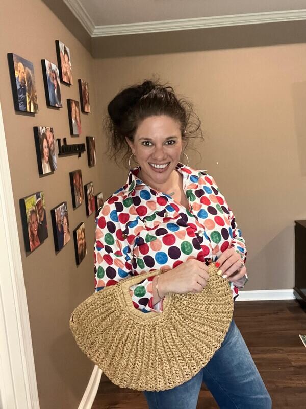 braided straw bag