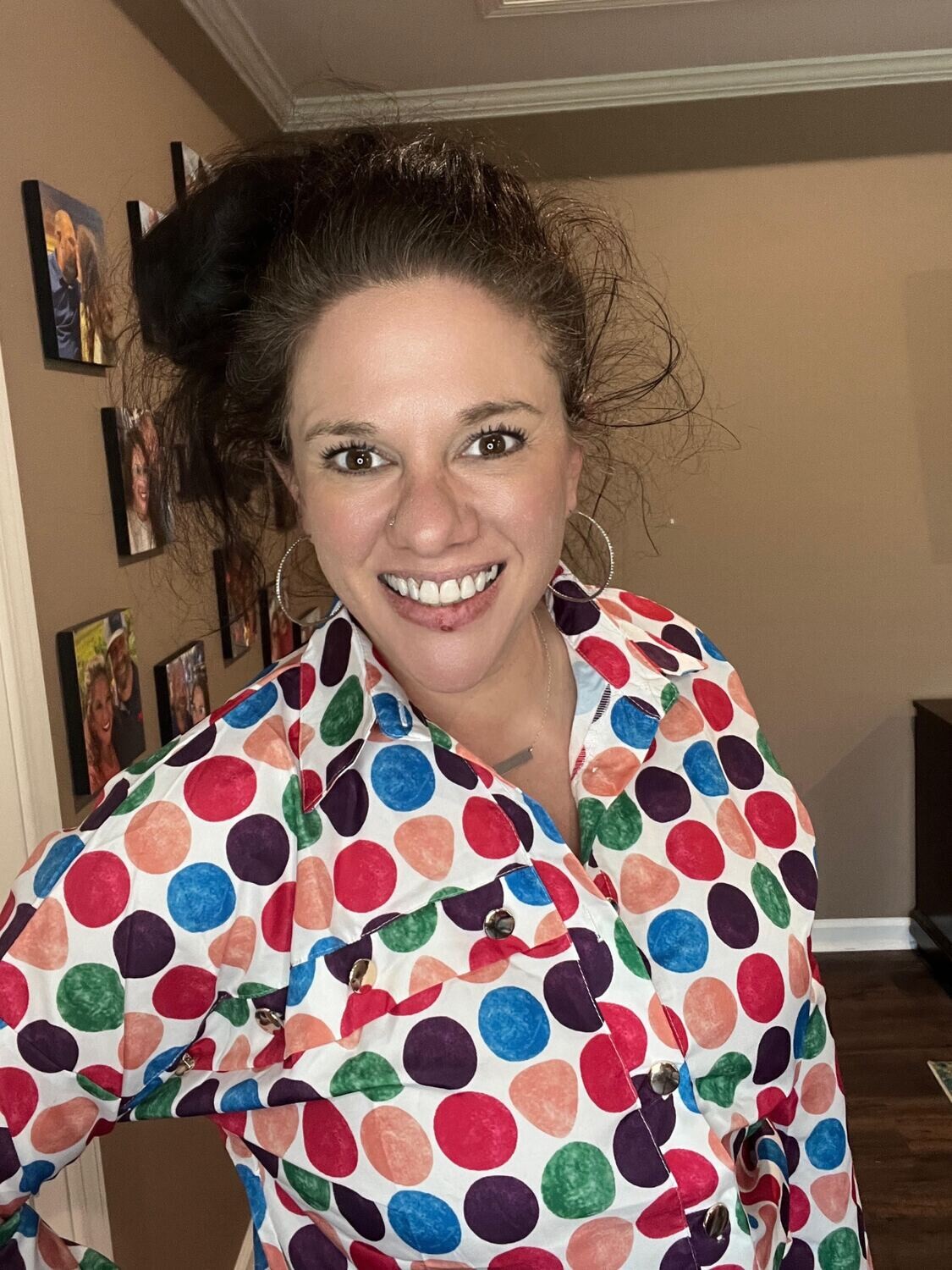 Polka Dot button down blouse