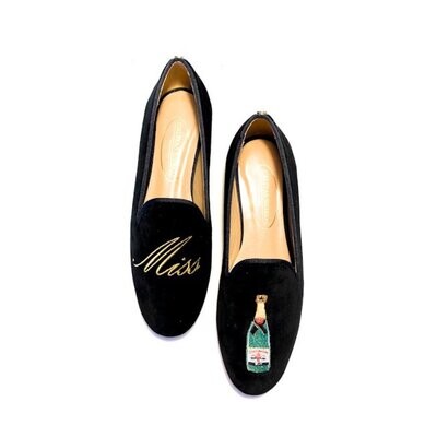 LOAFERS TERCIOPELO NEGRO, MISS CHAMPAGNE
