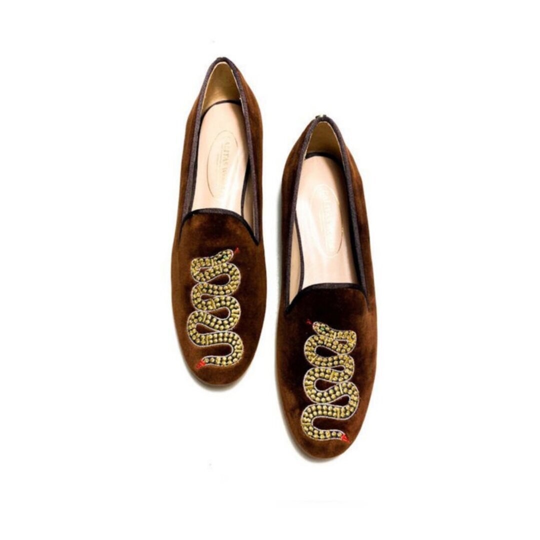 LOAFERS TERCIOPELO MARRÓN 16TX, GOLDEN RATTLESNAKE