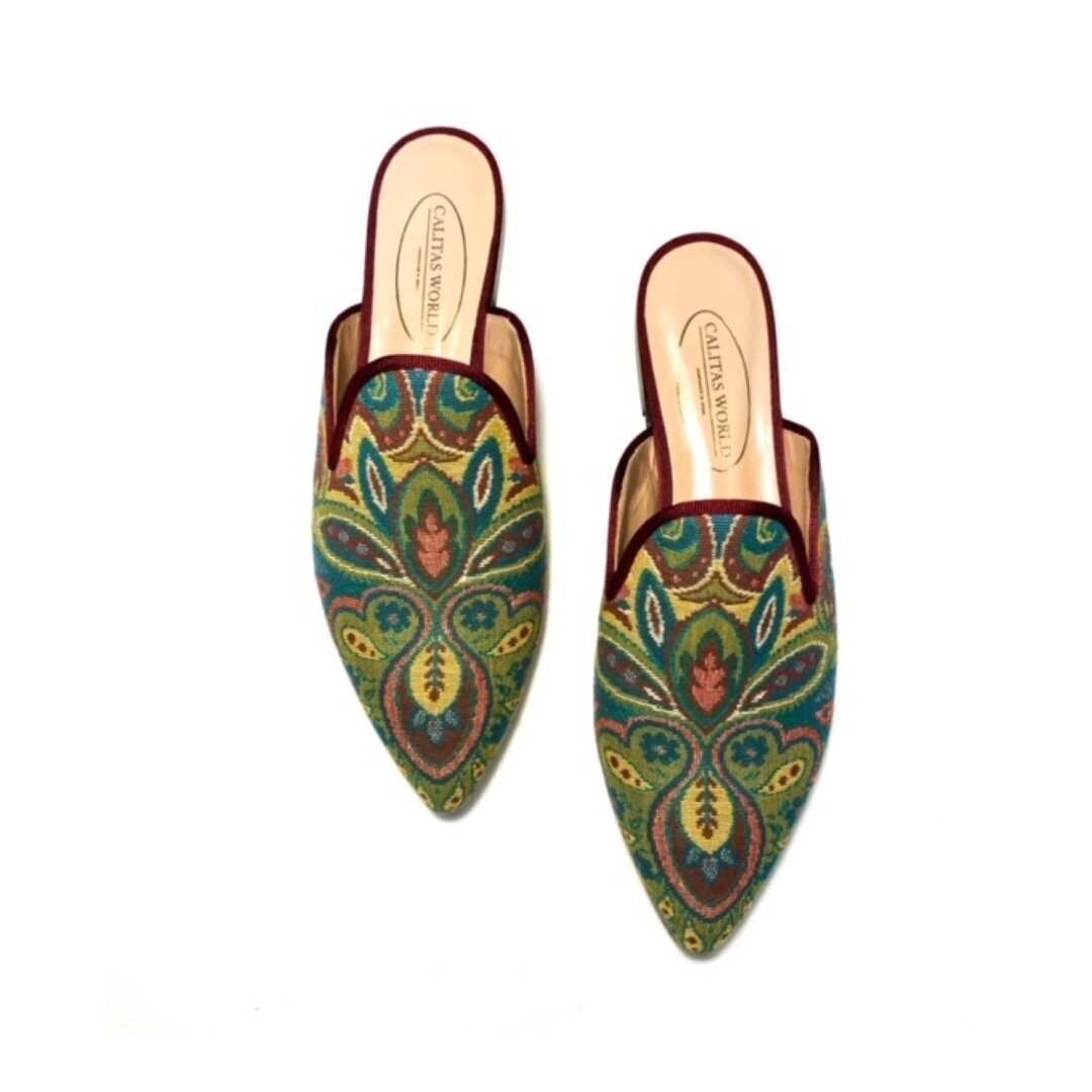 MULES JACQUARD LAGASCA, RIBETE BURDEOS R48
