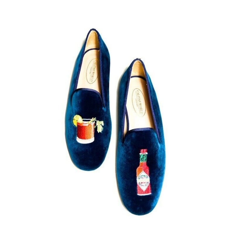 LOAFERS HOMBRE TERCIOPELO AZUL PETROLEO TX, BLOODY MARY Y PICANTE