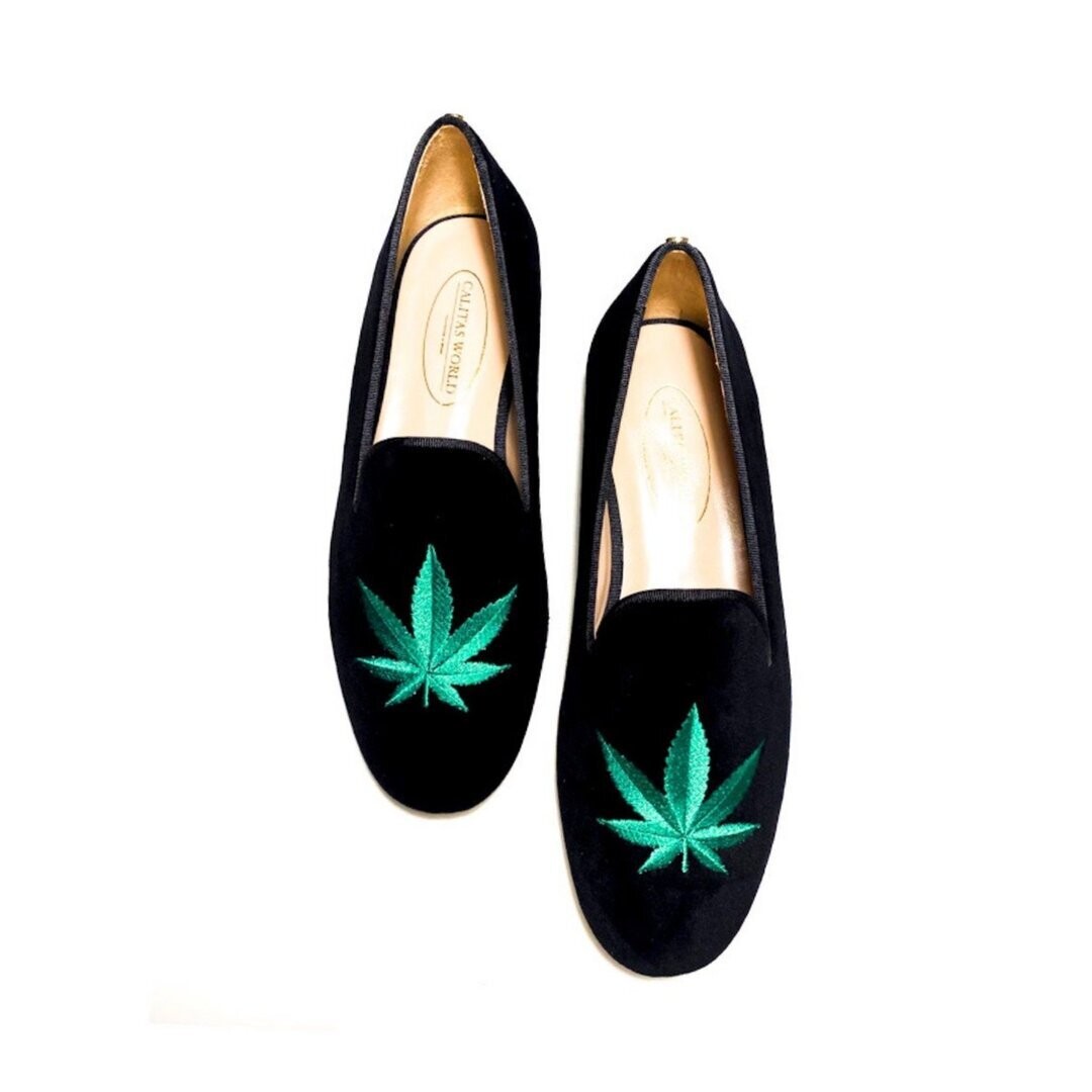LOAFERS HOMBRE TERCIOPELO NEGRO, CANNABIS