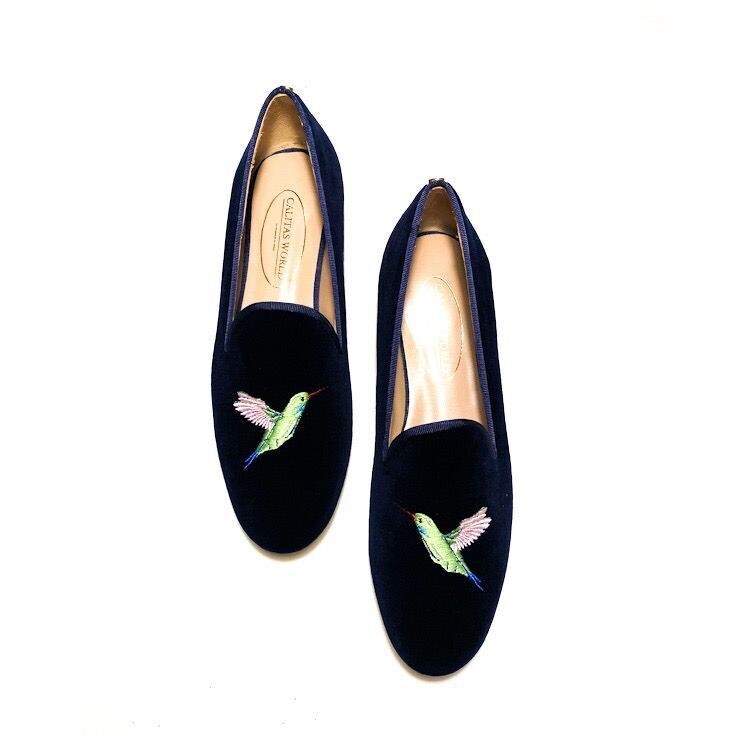 LOAFERS TERCIOPELO AZUL MARINO 9CO R22, COLIBRÍ