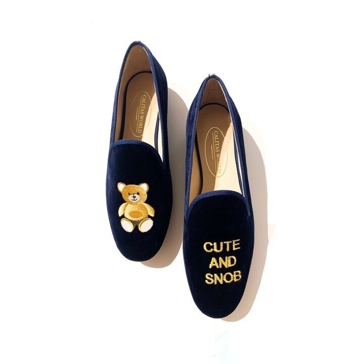 LOAFERS TERCIOPELO AZUL MARINO 9CO R22, BEAR CUTE AND SNOB