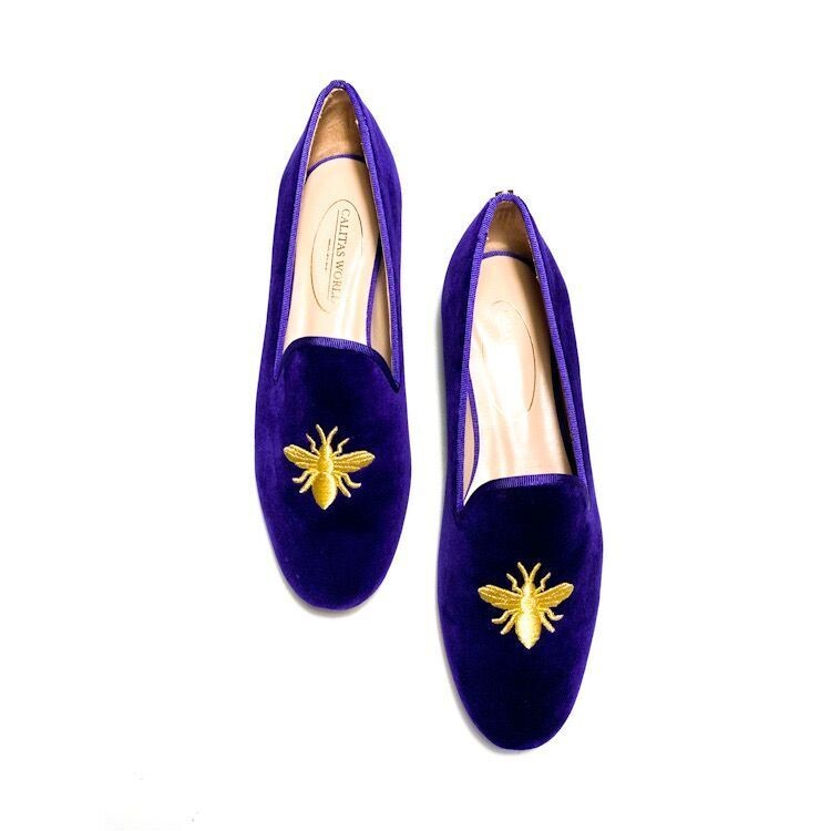 ​LOAFERS PURPLE 33TX VELVET, GOLDEN BEE