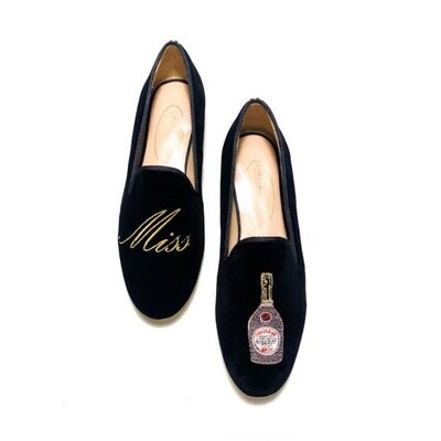 LOAFERS TERCIOPELO NEGRO, MISS CHAMPAGNE ROSÉ