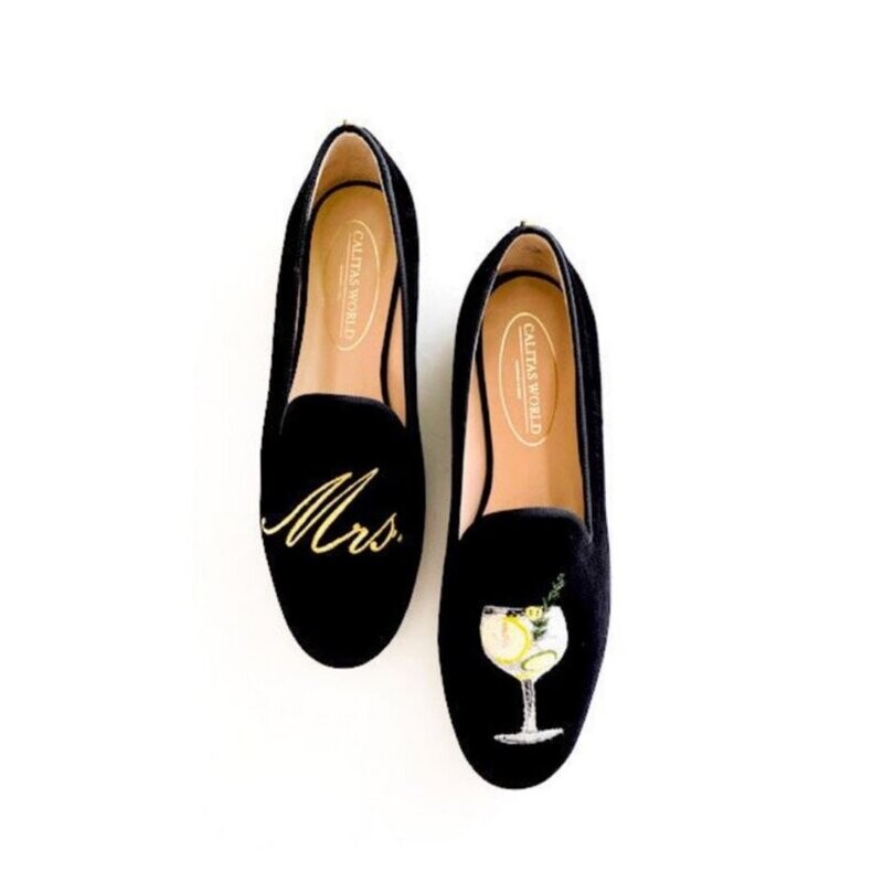 LOAFERS TERCIOPELO NEGRO, MRS. GINTONIC