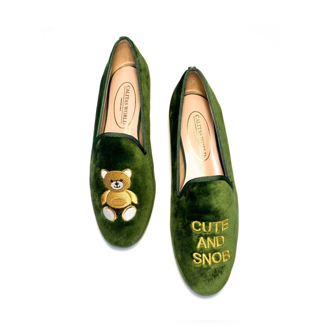 ​LOAFERS GREEN 7ACO VELVET, BEAR CUTE AND SNOB