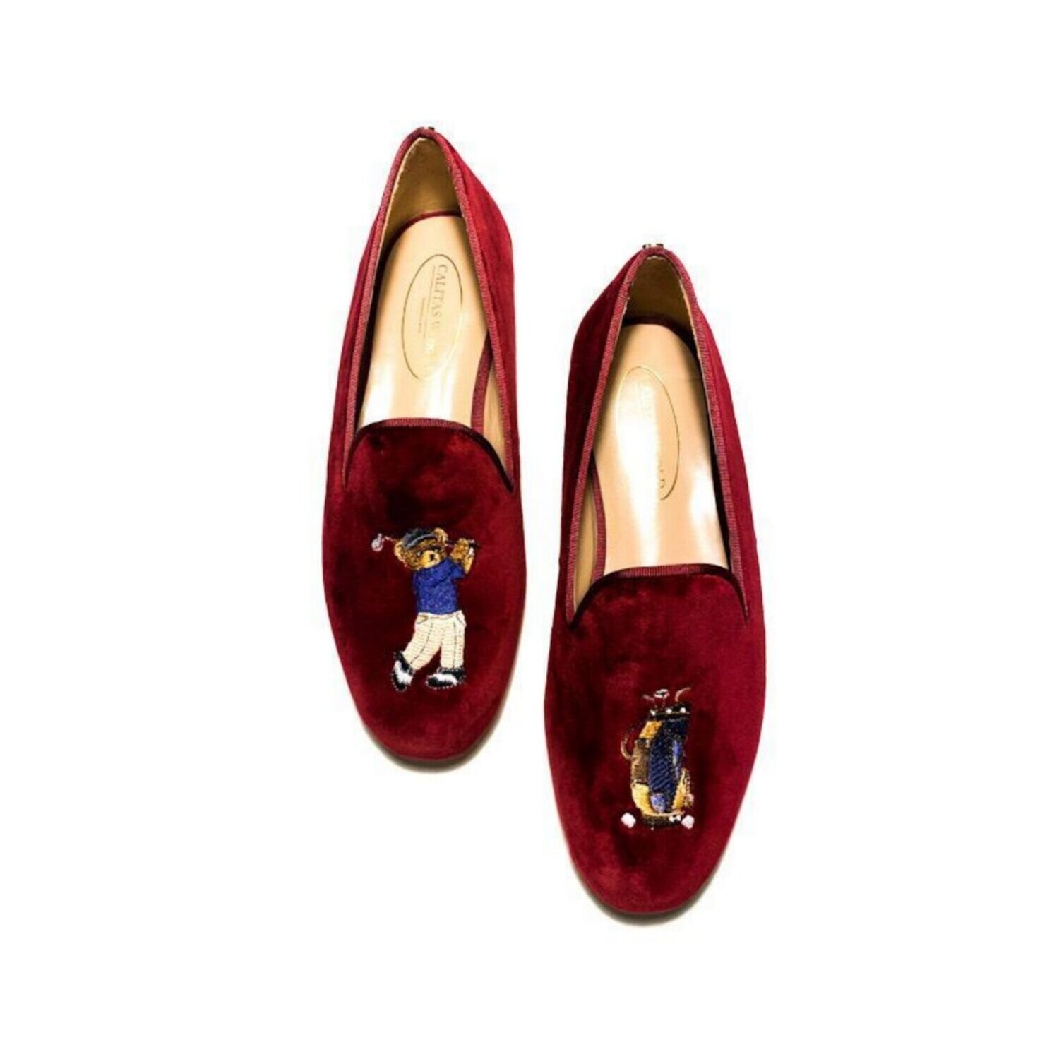 LOAFERS HOMBRE TERCIOPELO BURDEOS 10CO R48, GOLFER BEAR