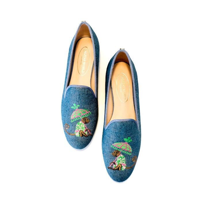 LOAFERS LINO AZUL  8 COTOLINO , MONO CON PARAGUAS