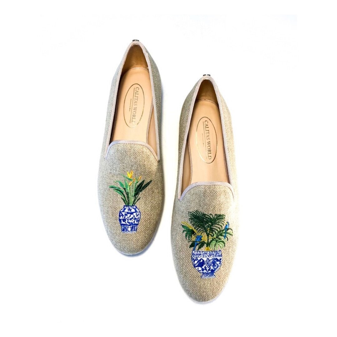 LOAFERS LINO NATURAL 1ACO, TROPICAL PLANTS IN PORCELAIN